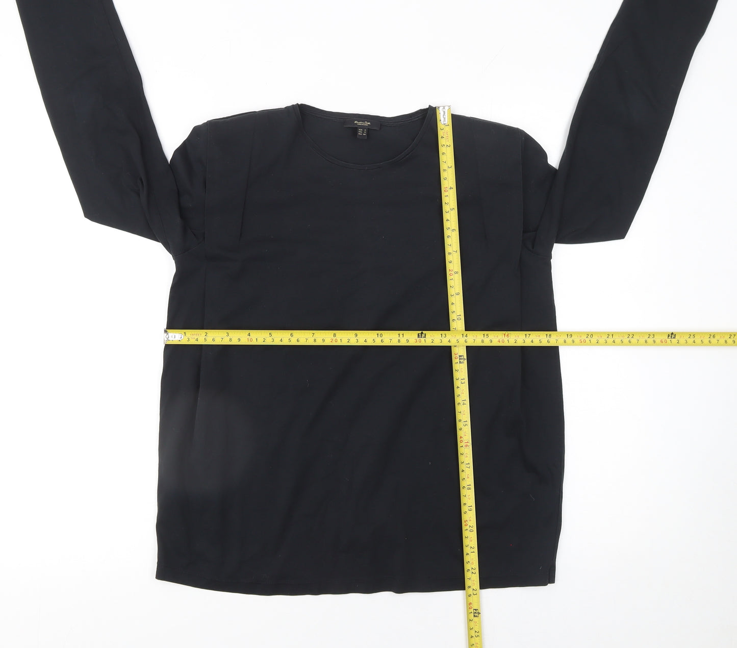 Massimo Dutti Womens Black Long Sleeve Basic Jersey T-Shirt Size S