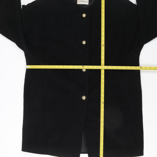 Windsmoor Women's Black Wool Mid-Length Overcoat Size 12