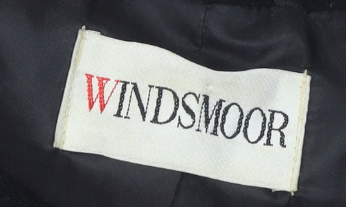 Windsmoor Women's Black Wool Mid-Length Overcoat Size 12