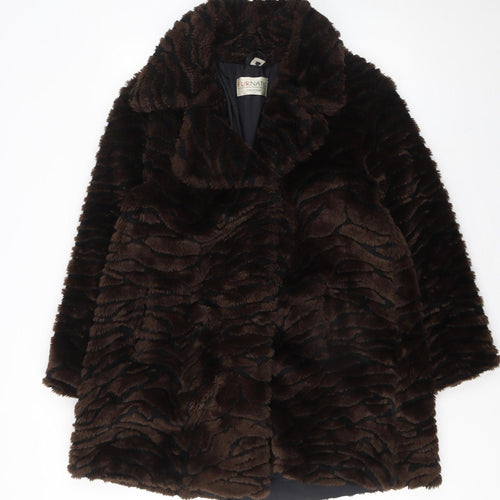 Furnatic Collection Women's Brown Faux Fur Overcoat Size S