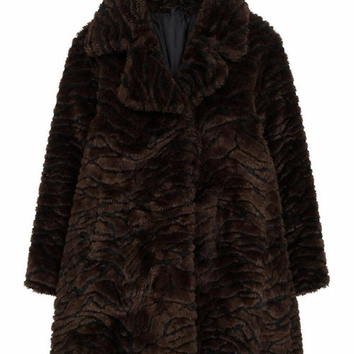 Furnatic Collection Women's Brown Faux Fur Overcoat Size S