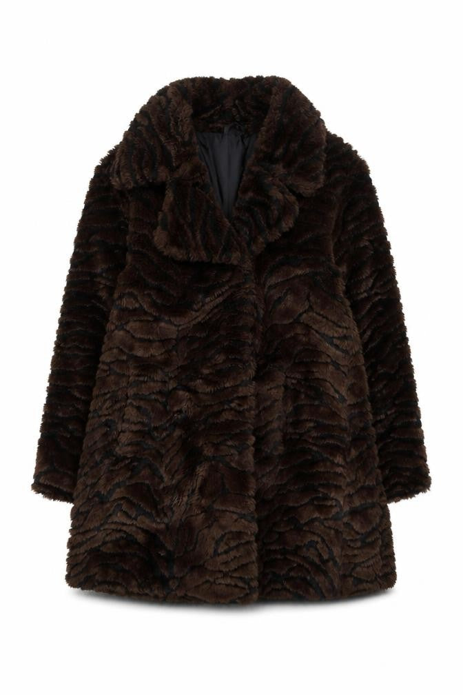 Furnatic Collection Women's Brown Faux Fur Overcoat Size S