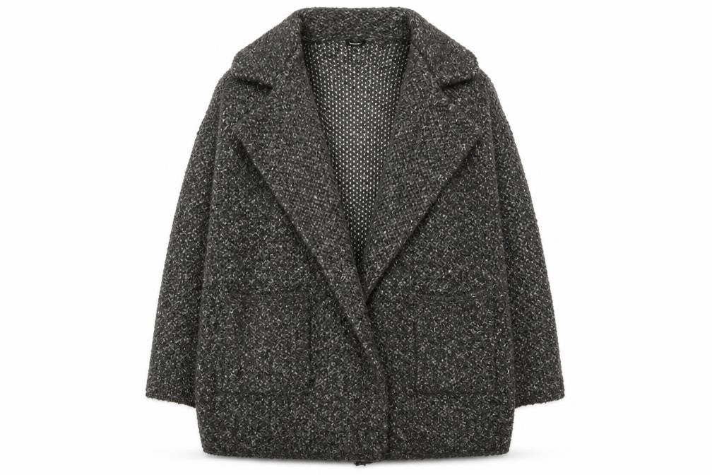 Roman Women’s Grey Chunky Knit Long Cardigan Size 18