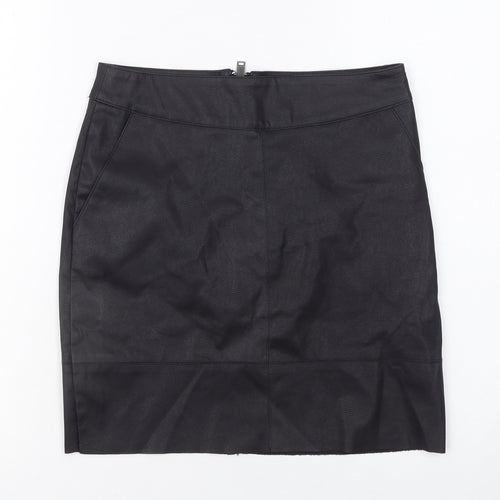 ONLY Women Black Faux Leather Pencil Skirt Size 6