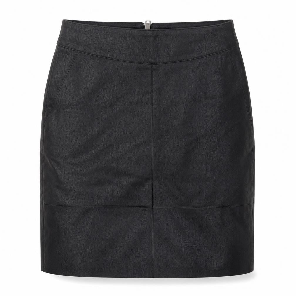 ONLY Women Black Faux Leather Pencil Skirt Size 6