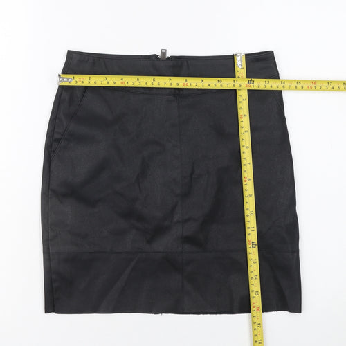 ONLY Women Black Faux Leather Pencil Skirt Size 6