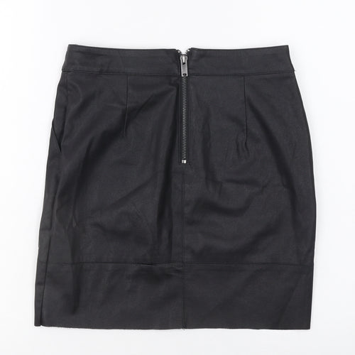 ONLY Women Black Faux Leather Pencil Skirt Size 6