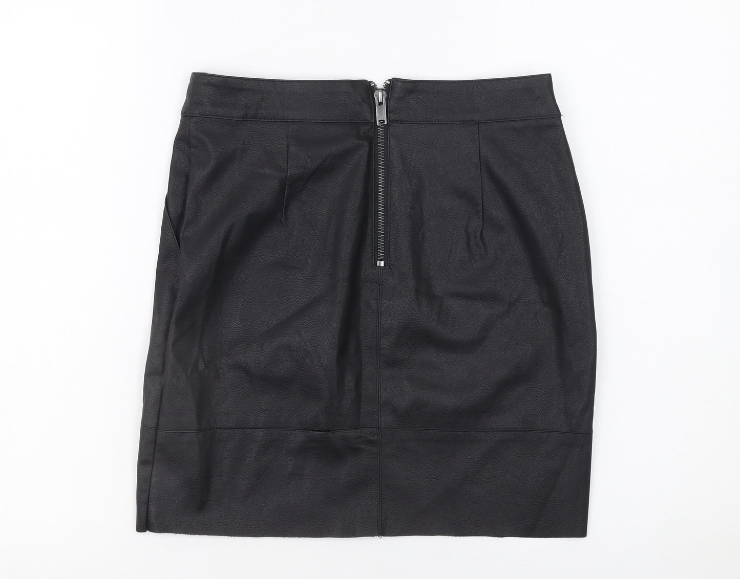ONLY Women Black Faux Leather Pencil Skirt Size 6