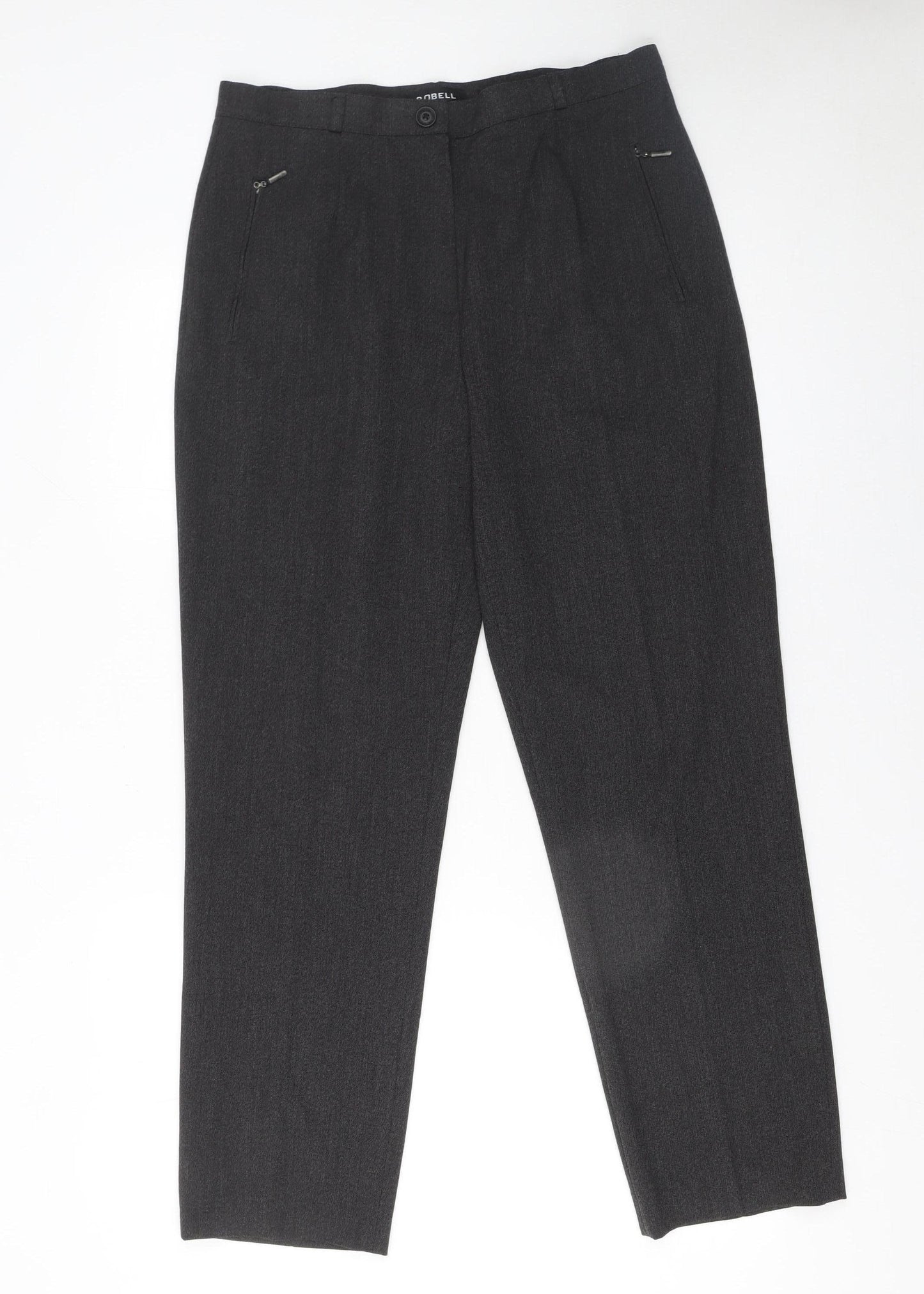 Robell Women's Grey Stretch Straight Leg Trousers Size 20