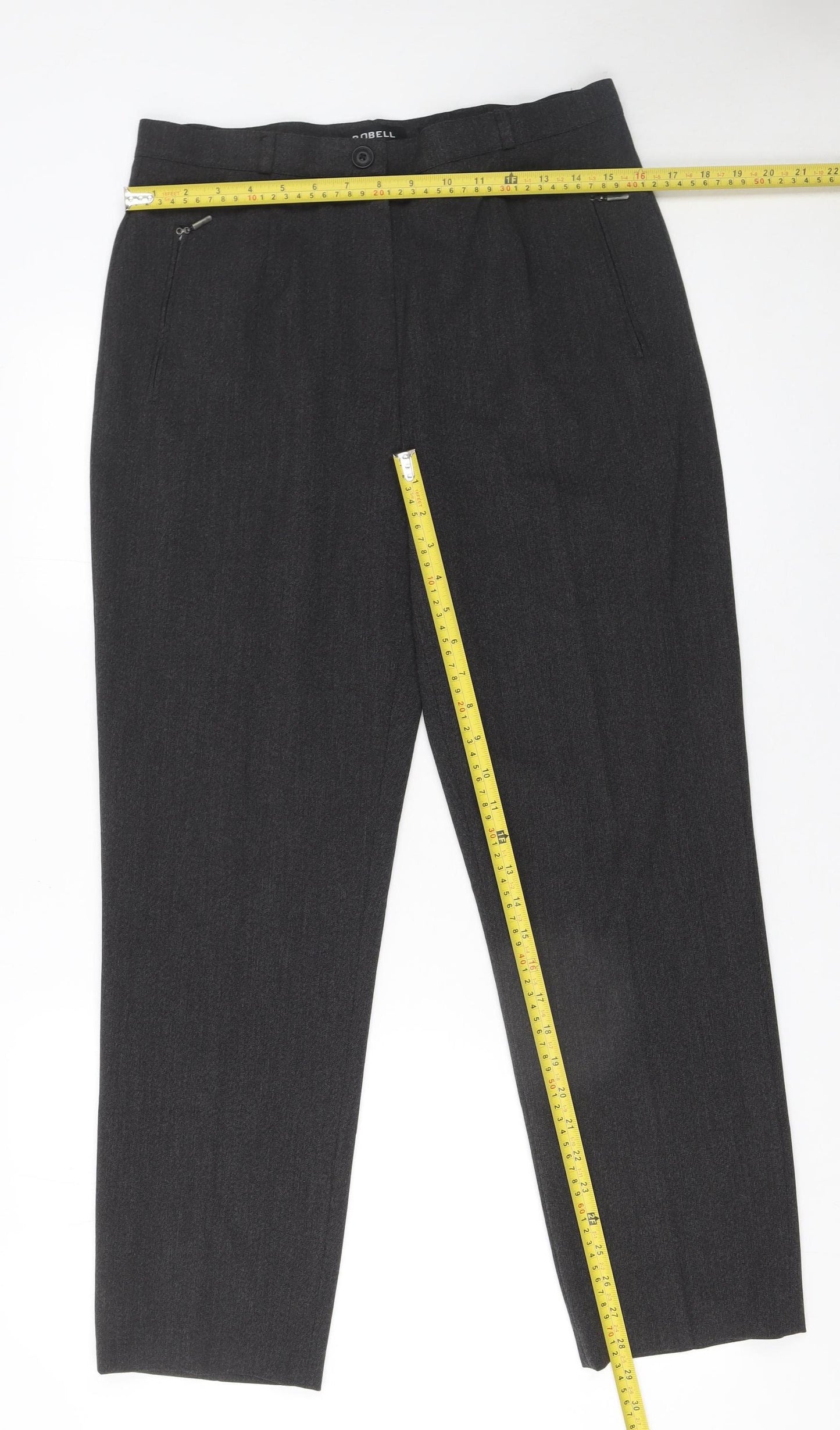 Robell Women's Grey Stretch Straight Leg Trousers Size 20
