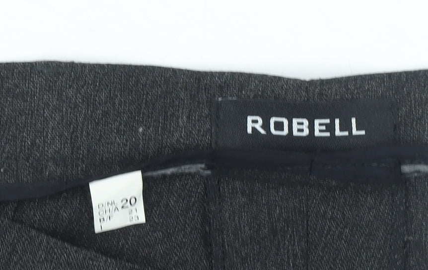 Robell Women's Grey Stretch Straight Leg Trousers Size 20