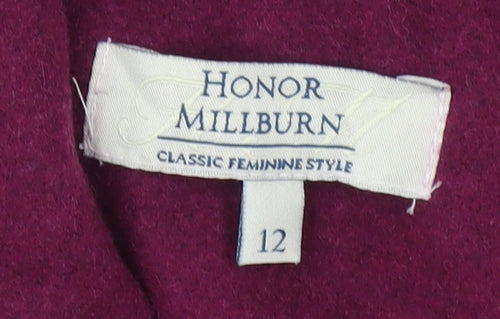 Honor Millburn Women’s Purple Wool Blend Mid-Length Coat Size 12