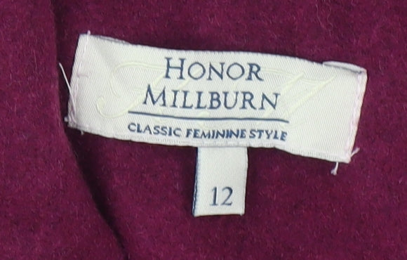 Honor Millburn Women’s Purple Wool Blend Mid-Length Coat Size 12
