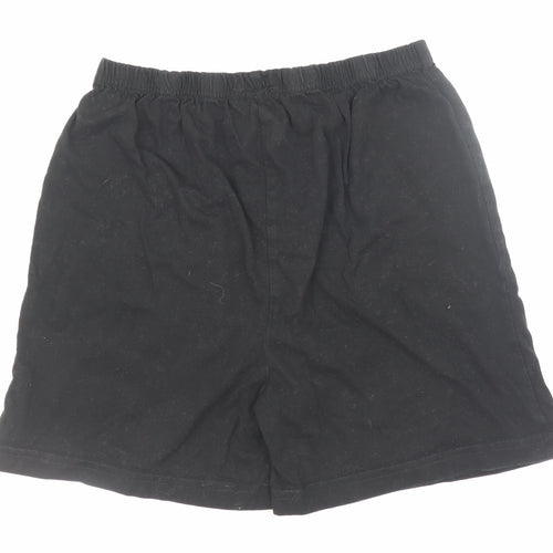 Manchester United Boys Black 10-11 Years Cotton Athletic Football Shorts