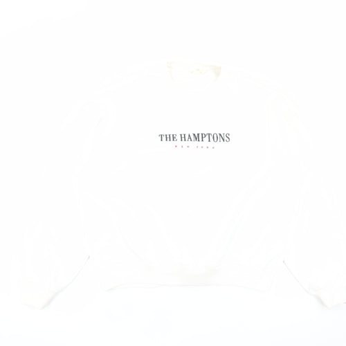 H&M Womens White The Hamptons New York Cotton Blend Sweatshirt M
