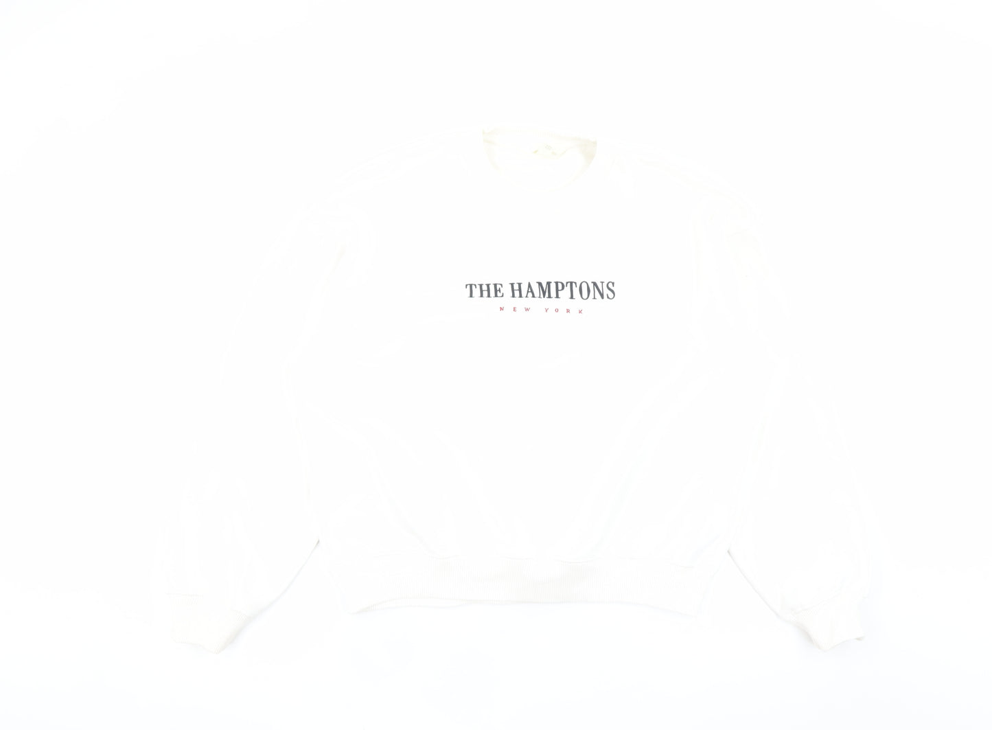 H&M Womens White The Hamptons New York Cotton Blend Sweatshirt M