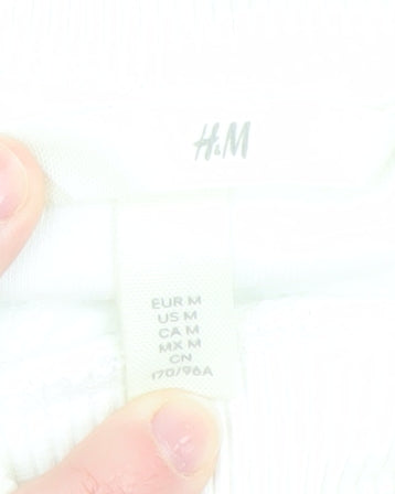 H&M Womens White The Hamptons New York Cotton Blend Sweatshirt M