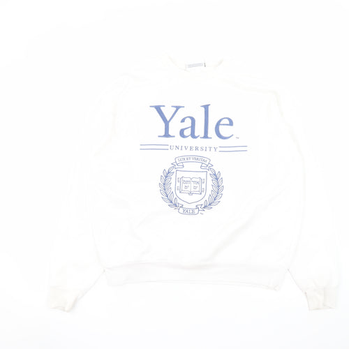 Yale University White Crew Neck Pullover Sweatshirt XS Women's Casual