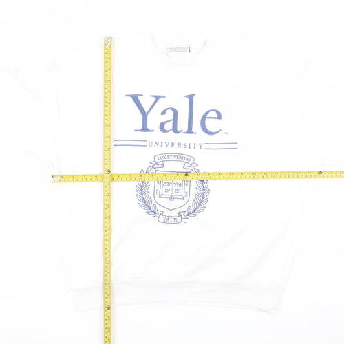 Yale University White Crew Neck Pullover Sweatshirt XS Women's Casual