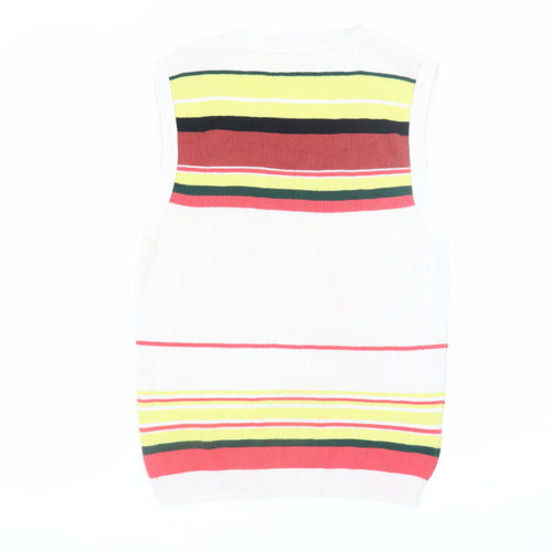 Next Women's Multicoloured Striped Knit Vest Jumper Size 10