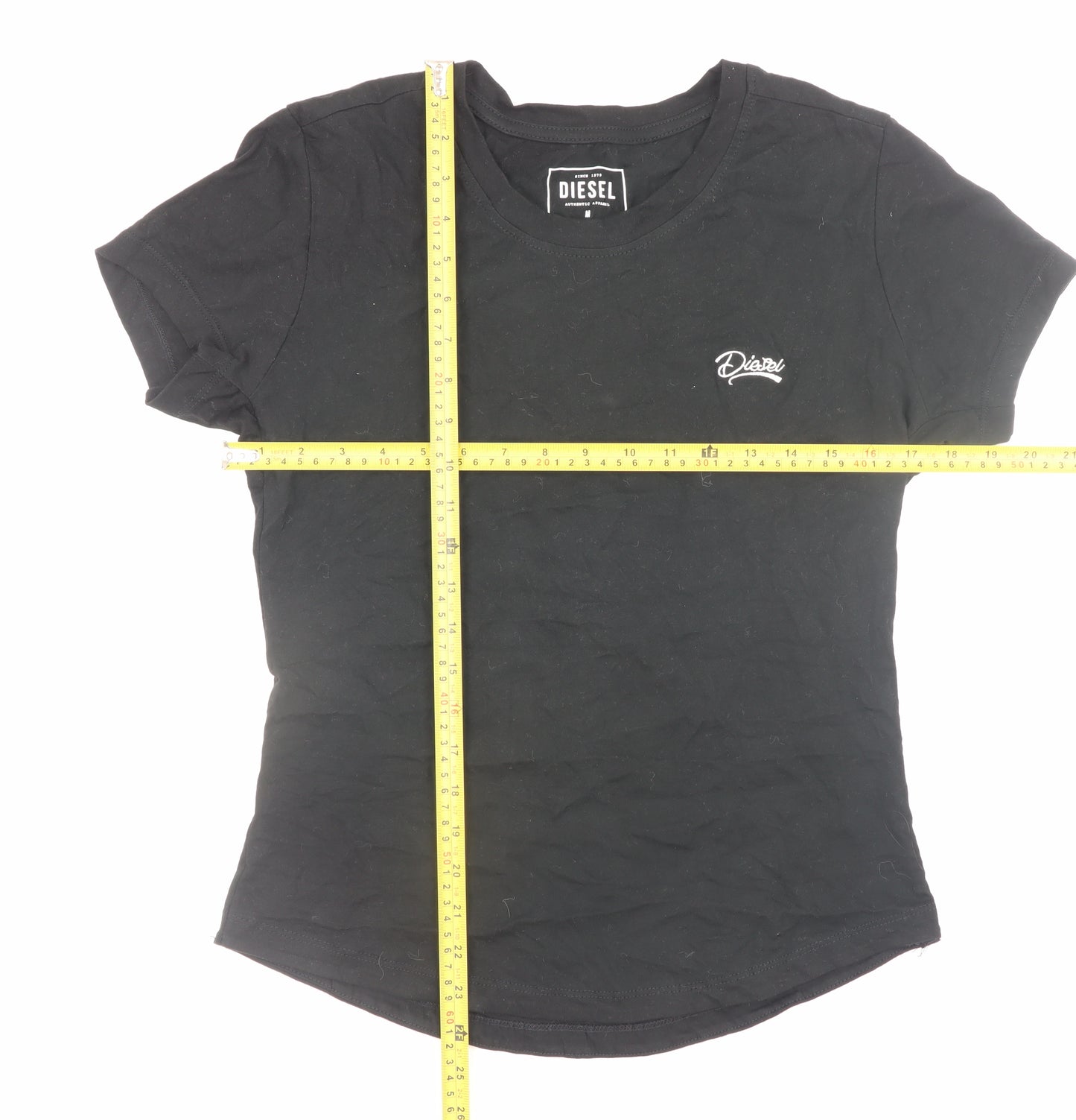 Diesel Womens Black Slim Fit Basic Cotton T-Shirt Medium