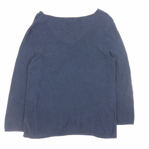 White Stuff Women’s Blue V-Neck Twist Front Knit Jumper Size 8