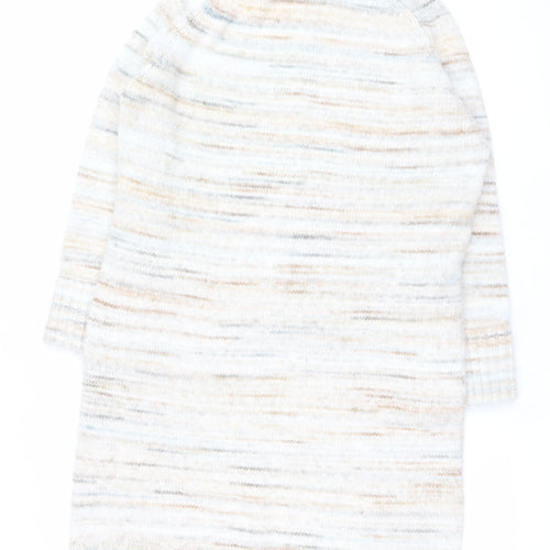 Tu Women Beige Knit Jumper Dress Size 14 Roll Neck Winter Wear