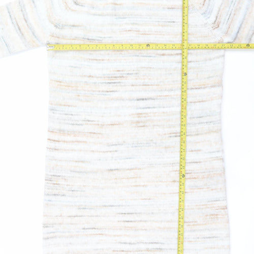 Tu Women Beige Knit Jumper Dress Size 14 Roll Neck Winter Wear