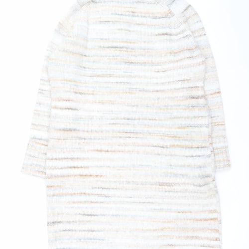 Tu Women Beige Knit Jumper Dress Size 14 Roll Neck Winter Wear