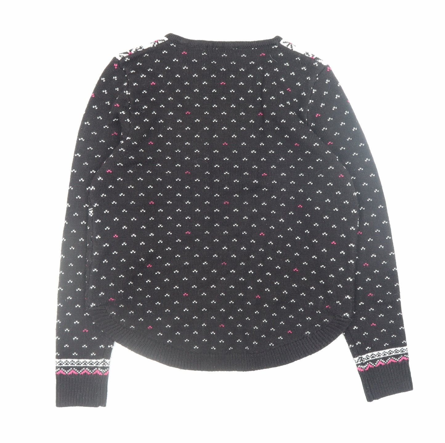 Marks and Spencer Women's Black Fair Isle Reindeer Jumper Medium