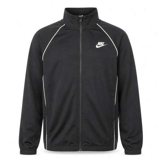 Front view of Nike Men's Black XS Track Jacket Full Zip Athletic Polyester