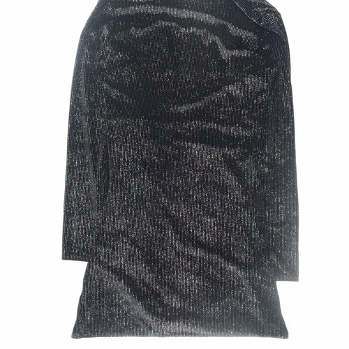 In The Style Women’s Black Glitter Wrap Bodycon Dress Size 12