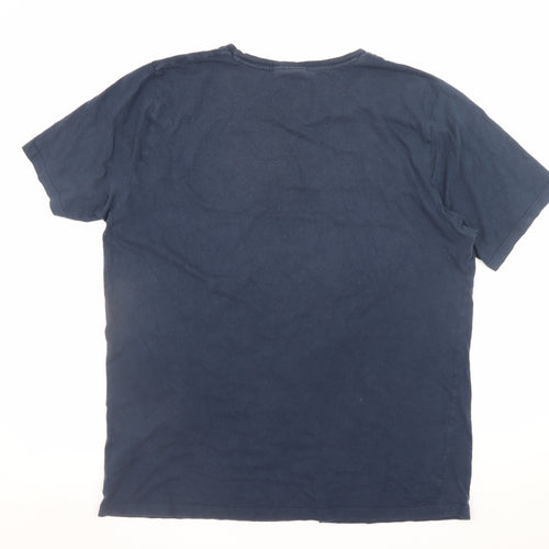 Star Wars Men’s Blue Graphic Print Crew Neck Cotton T-Shirt Size L