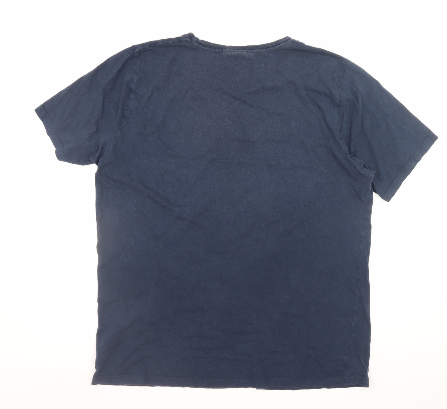 Star Wars Men’s Blue Graphic Print Crew Neck Cotton T-Shirt Size L