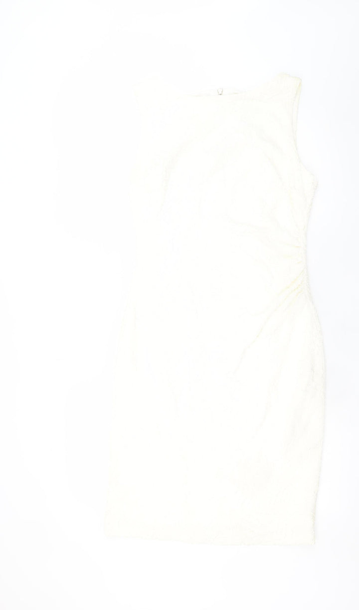 Joseph Ribkoff Women's Ivory Sleeveless Sheath Dress Size 14