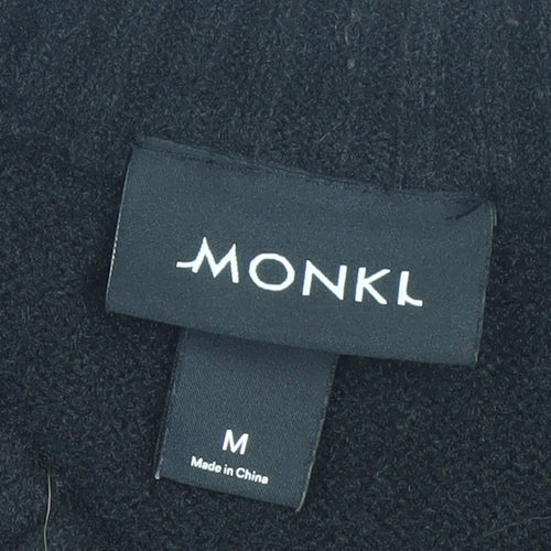 Monki Women’s Black Wool Blend Crew Neck Pullover Jumper Size M