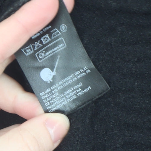 Monki Women’s Black Wool Blend Crew Neck Pullover Jumper Size M