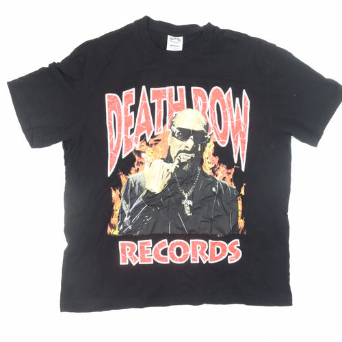 Bershka Men’s Black Death Row Records Graphic T-Shirt Size L