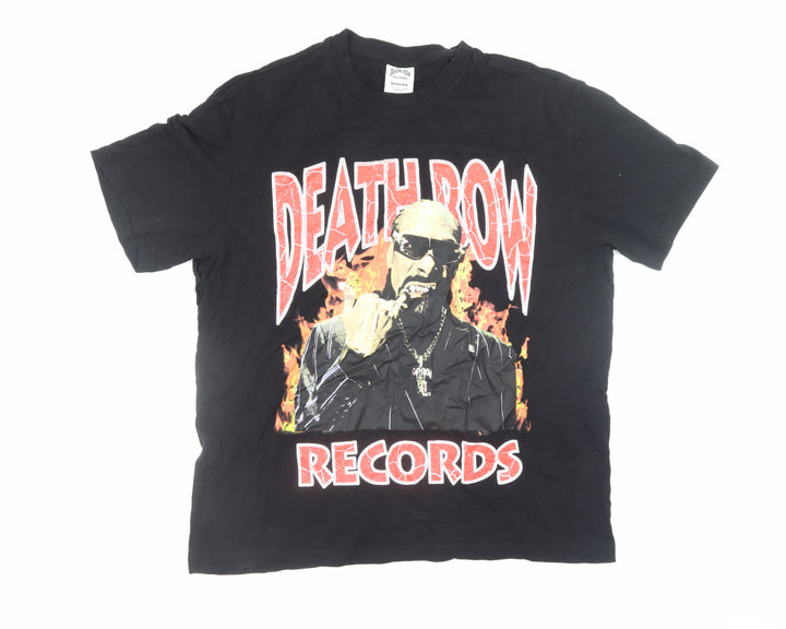Bershka Men’s Black Death Row Records Graphic T-Shirt Size L