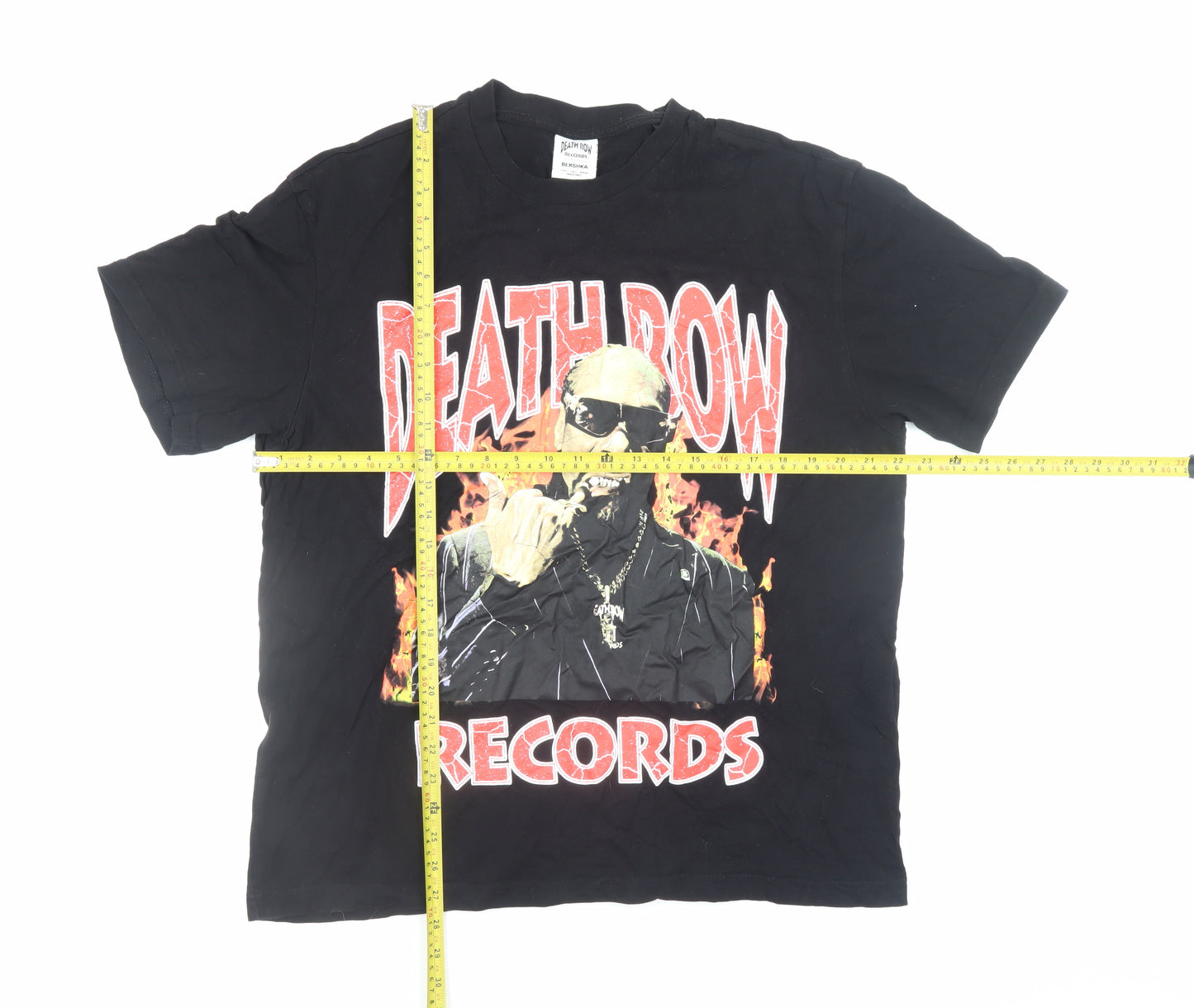 Bershka Men’s Black Death Row Records Graphic T-Shirt Size L