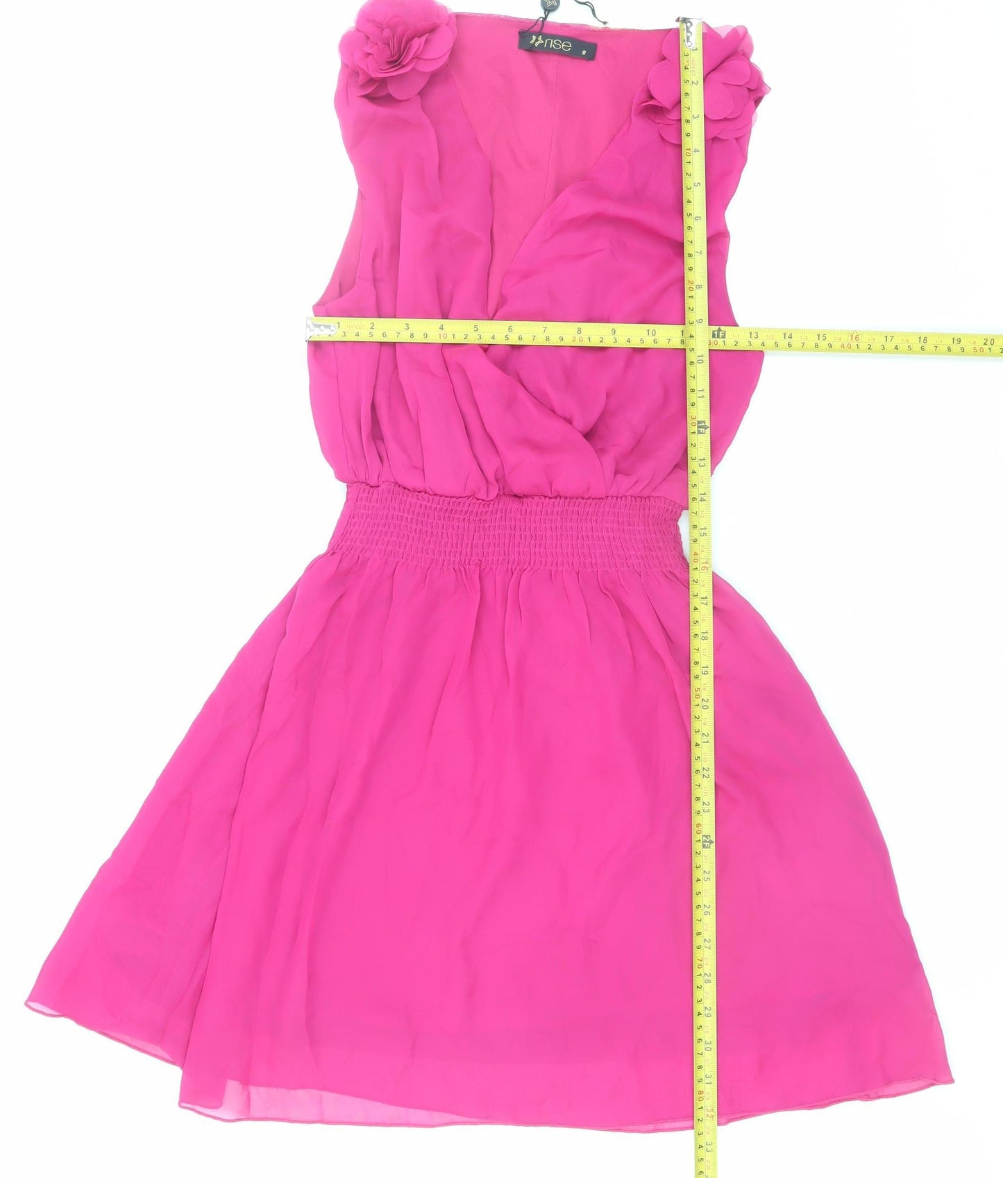 Rise Womens Pink Fit & Flare Sleeveless Short Party Dress Size 8
