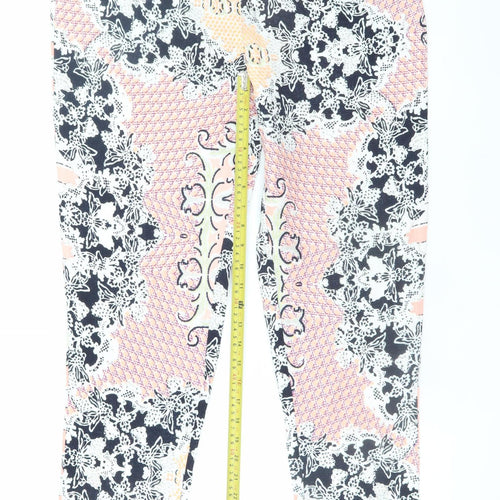 Boohoo Women’s Multicoloured Tapered Trousers Size 12 Polyester