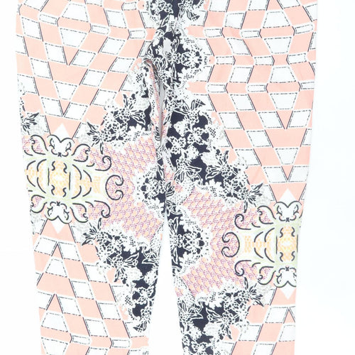 Boohoo Women’s Multicoloured Tapered Trousers Size 12 Polyester
