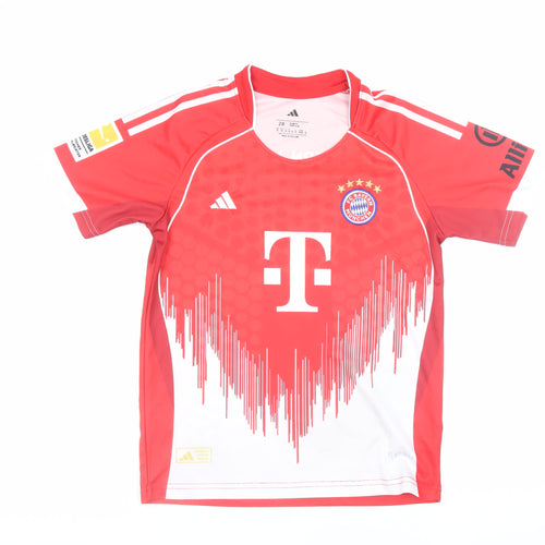 Adidas Bayern Munich Red Football Jersey Teens Size 28 Slim Fit