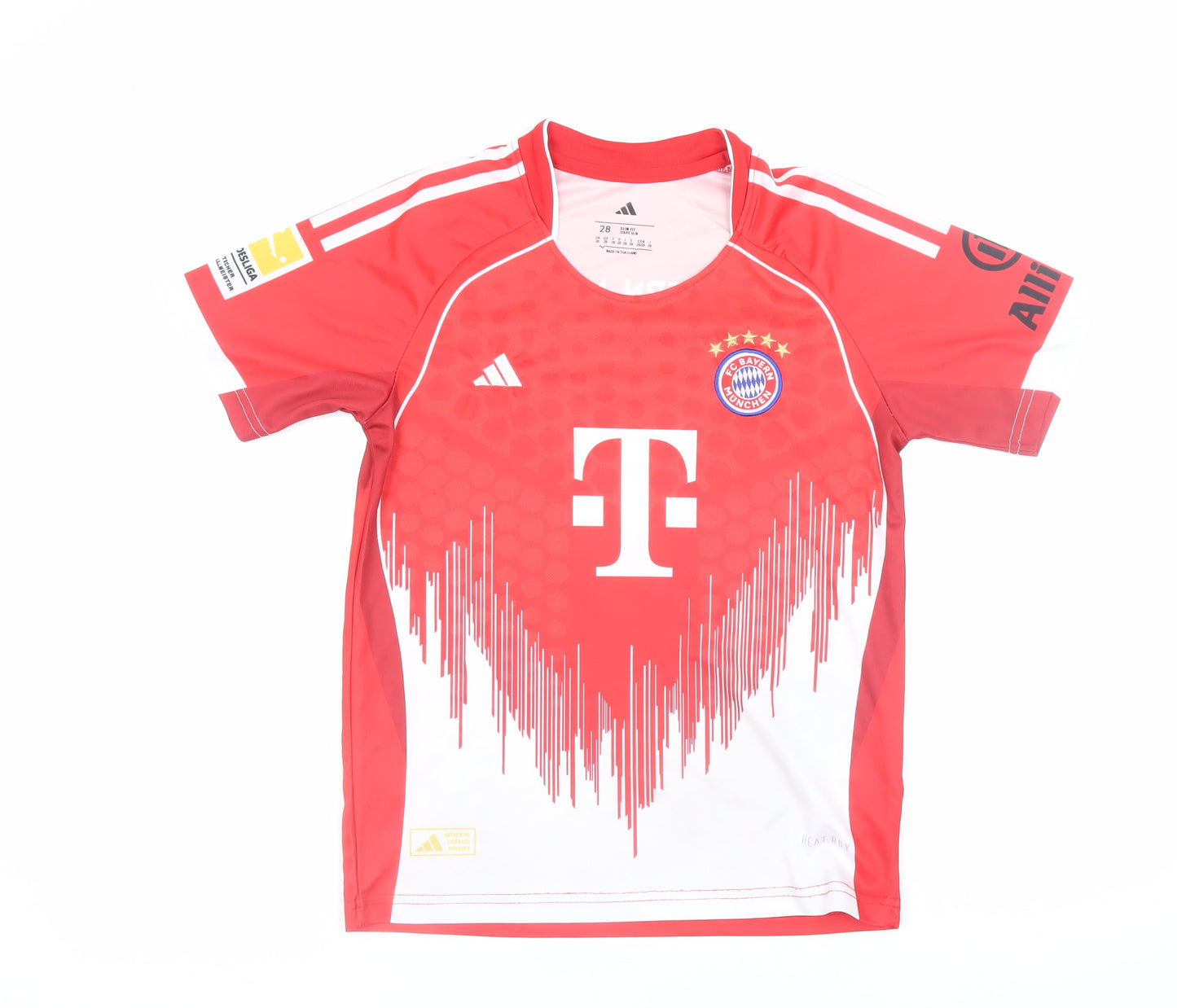 Adidas Bayern Munich Red Football Jersey Teens Size 28 Slim Fit