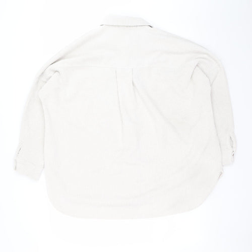 Stradivarius Women Beige Corduroy Button Jacket Size 14