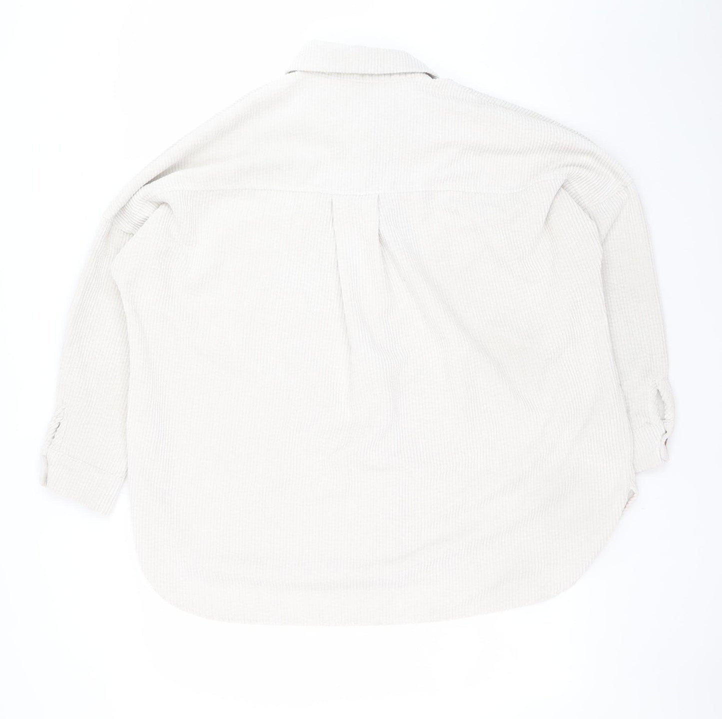 Stradivarius Women Beige Corduroy Button Jacket Size 14