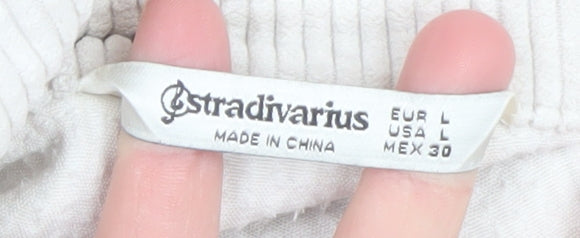 Stradivarius Women Beige Corduroy Button Jacket Size 14