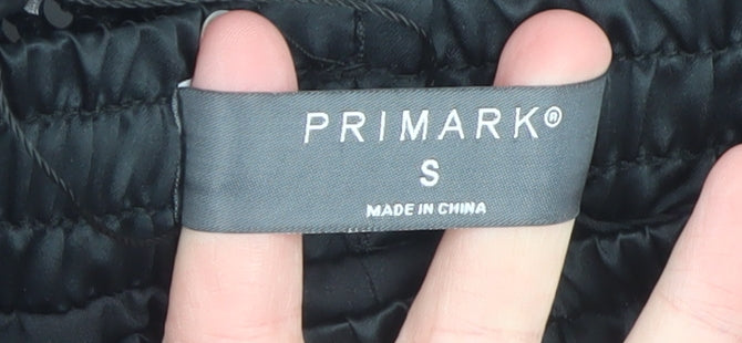 Primark Women's Black Sequin Wide-Leg Party Trousers Size S