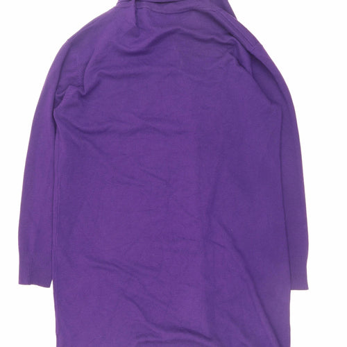 Autonomy Women Purple Rhinestone Open Knit Cardigan L Viscose Blend
